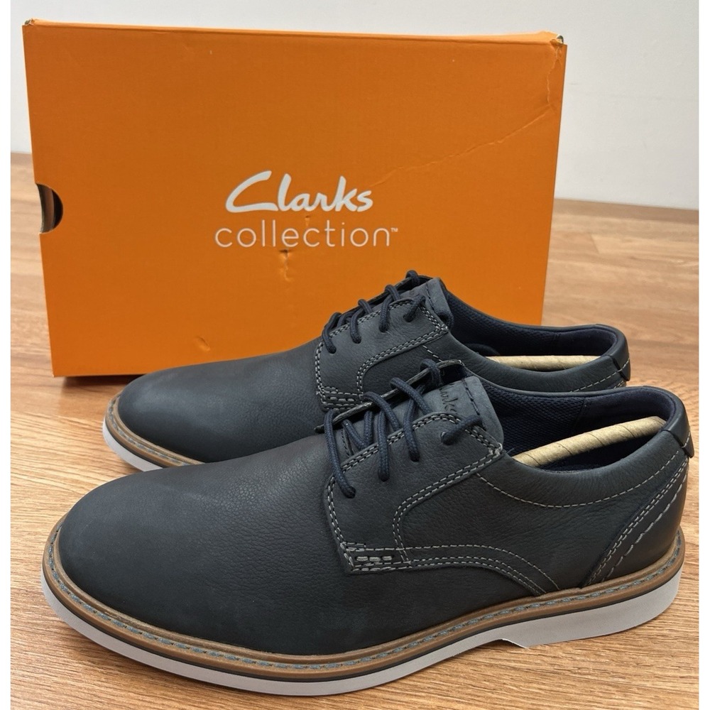 Clarks Radcliff Low Navy Blue Nubuck Men's Oxfords Comfort Shoes Size 7 NEW